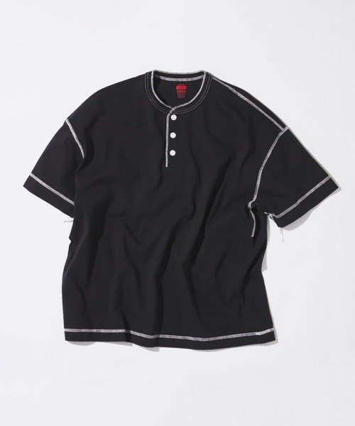 Healthknit(ヘルスニット)の「Healthknit / ヘルスニット 別注 ヘンリーネックTシャツ(Tシャツ/カットソー・メンズ・ホワイト/ブラウン/イエロー/ブラック系その他/ベージュ系その他・MEDIUM/LARGE)」の2枚目の写真
