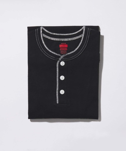 Healthknit(ヘルスニット)の「Healthknit / ヘルスニット 別注 ヘンリーネックTシャツ(Tシャツ/カットソー・メンズ・ホワイト/ブラウン/イエロー/ブラック系その他/ベージュ系その他・MEDIUM/LARGE)」の6枚目の写真