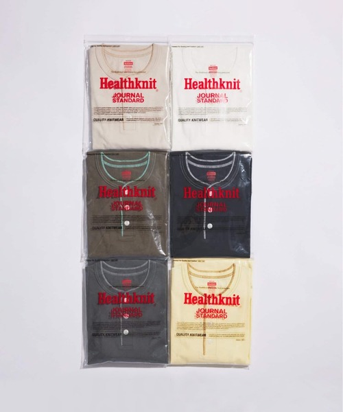 Healthknit(ヘルスニット)の「Healthknit / ヘルスニット 別注 ヘンリーネックTシャツ(Tシャツ/カットソー・メンズ・ホワイト/ブラウン/イエロー/ブラック系その他/ベージュ系その他・MEDIUM/LARGE)」の9枚目の写真