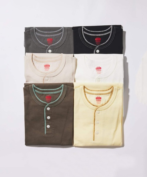 Healthknit(ヘルスニット)の「Healthknit / ヘルスニット 別注 ヘンリーネックTシャツ(Tシャツ/カットソー・メンズ・ホワイト/ブラウン/イエロー/ブラック系その他/ベージュ系その他・MEDIUM/LARGE)」の10枚目の写真