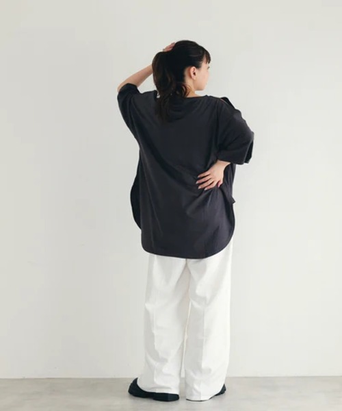 merrylatte（メリーラテ）の「肩空きラウンドTシャツ【IROHANI】（Tシャツ/カットソー・レディース・ベージュ/ホワイト/グレー・FREE）」の19枚目の写真