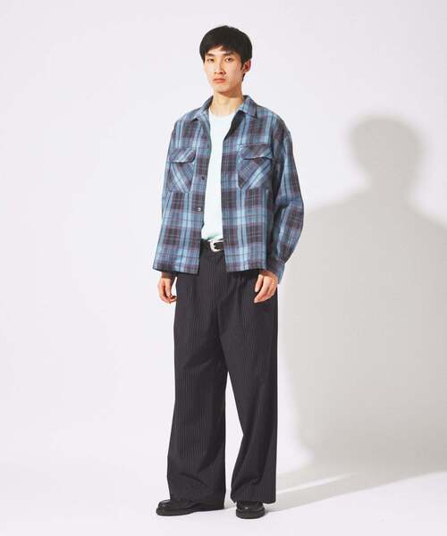 JOURNAL STANDARD(ジャーナルスタンダード)の「エアリー チェック オープンカラー シャツ(シャツ/ブラウス・メンズ・ライトグリーン/ホワイト×ホワイト/オレンジ/ブルー系その他・LARGE/MEDIUM)」の8枚目の写真