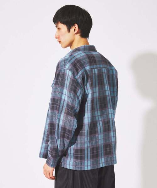 JOURNAL STANDARD(ジャーナルスタンダード)の「エアリー チェック オープンカラー シャツ(シャツ/ブラウス・メンズ・ライトグリーン/ホワイト×ホワイト/オレンジ/ブルー系その他・LARGE/MEDIUM)」の10枚目の写真