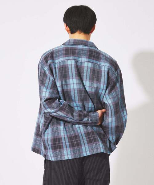 JOURNAL STANDARD(ジャーナルスタンダード)の「エアリー チェック オープンカラー シャツ(シャツ/ブラウス・メンズ・ライトグリーン/ホワイト×ホワイト/オレンジ/ブルー系その他・LARGE/MEDIUM)」の11枚目の写真