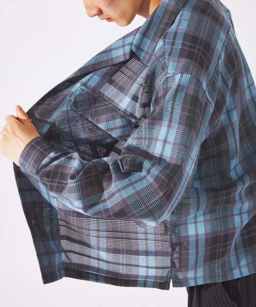 JOURNAL STANDARD(ジャーナルスタンダード)の「エアリー チェック オープンカラー シャツ(シャツ/ブラウス・メンズ・ライトグリーン/ホワイト×ホワイト/オレンジ/ブルー系その他・LARGE/MEDIUM)」の12枚目の写真