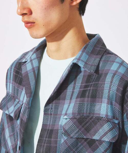 JOURNAL STANDARD(ジャーナルスタンダード)の「エアリー チェック オープンカラー シャツ(シャツ/ブラウス・メンズ・ライトグリーン/ホワイト×ホワイト/オレンジ/ブルー系その他・LARGE/MEDIUM)」の13枚目の写真