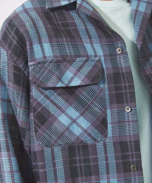 JOURNAL STANDARD(ジャーナルスタンダード)の「エアリー チェック オープンカラー シャツ(シャツ/ブラウス・メンズ・ライトグリーン/ホワイト×ホワイト/オレンジ/ブルー系その他・LARGE/MEDIUM)」の14枚目の写真