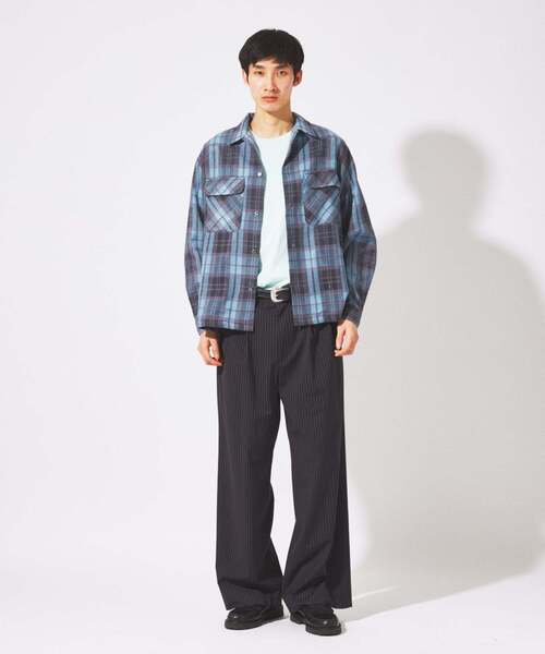 JOURNAL STANDARD(ジャーナルスタンダード)の「エアリー チェック オープンカラー シャツ(シャツ/ブラウス・メンズ・ライトグリーン/ホワイト×ホワイト/オレンジ/ブルー系その他・LARGE/MEDIUM)」の16枚目の写真