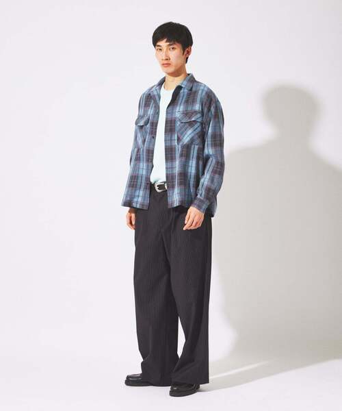 JOURNAL STANDARD(ジャーナルスタンダード)の「エアリー チェック オープンカラー シャツ(シャツ/ブラウス・メンズ・ライトグリーン/ホワイト×ホワイト/オレンジ/ブルー系その他・LARGE/MEDIUM)」の17枚目の写真