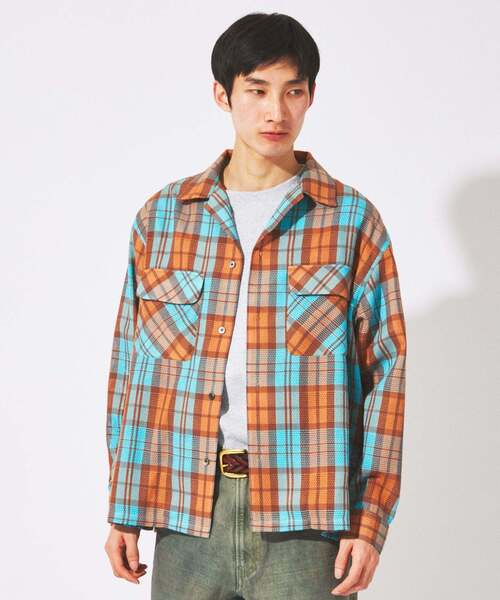 JOURNAL STANDARD(ジャーナルスタンダード)の「エアリー チェック オープンカラー シャツ(シャツ/ブラウス・メンズ・ライトグリーン/ホワイト×ホワイト/オレンジ/ブルー系その他・LARGE/MEDIUM)」の20枚目の写真