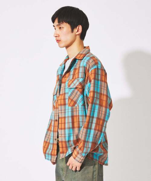 JOURNAL STANDARD(ジャーナルスタンダード)の「エアリー チェック オープンカラー シャツ(シャツ/ブラウス・メンズ・ライトグリーン/ホワイト×ホワイト/オレンジ/ブルー系その他・LARGE/MEDIUM)」の21枚目の写真