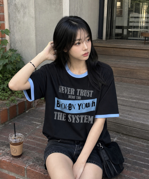 IDWS(アイドンワナセル)の「Broken Ringer T-Shirt Black(Tシャツ/カットソー・レディース・その他・0/1/2)」の1枚目の写真