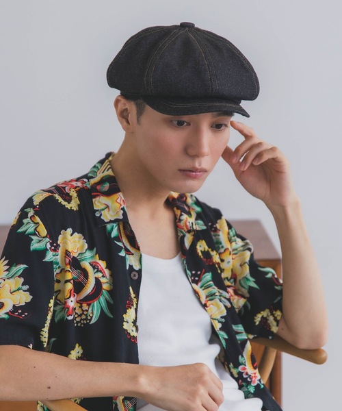 polcadot（ポルカドット）の「デニムダービーキャスケット / 2WAY・サイズ調整可能（M/XL)（キャスケット・メンズ・ネイビー/ブラック/ストライプ・XL/M）」の21枚目の写真
