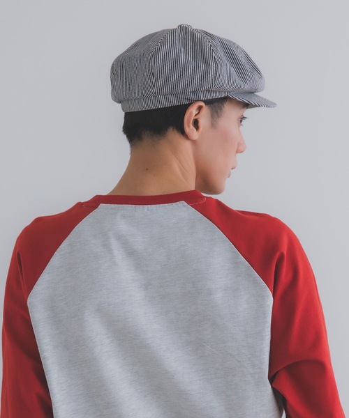 polcadot（ポルカドット）の「デニムダービーキャスケット / 2WAY・サイズ調整可能（M/XL)（キャスケット・メンズ・ネイビー/ブラック/ストライプ・XL/M）」の5枚目の写真