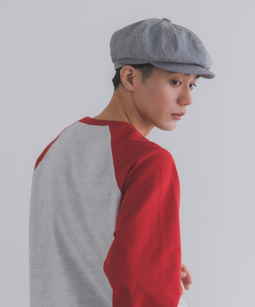 polcadot（ポルカドット）の「デニムダービーキャスケット / 2WAY・サイズ調整可能（M/XL)（キャスケット・メンズ・ネイビー/ブラック/ストライプ・XL/M）」の7枚目の写真
