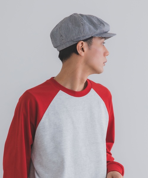 polcadot（ポルカドット）の「デニムダービーキャスケット / 2WAY・サイズ調整可能（M/XL)（キャスケット・メンズ・ネイビー/ブラック/ストライプ・XL/M）」の6枚目の写真