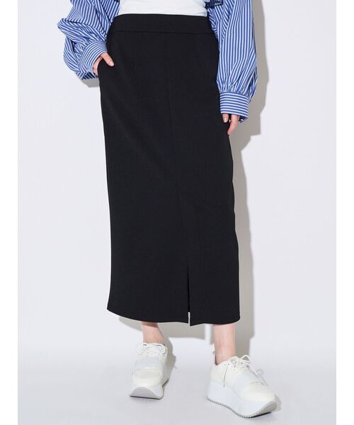 ELENDEEK(エレンディーク)の「2WAYジャージースカート(スカート・レディース・ブラック/オフホワイト・02/01)」の2枚目の写真