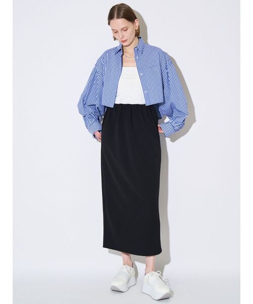 ELENDEEK(エレンディーク)の「2WAYジャージースカート(スカート・レディース・ブラック/オフホワイト・02/01)」の9枚目の写真