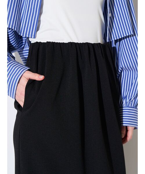 ELENDEEK(エレンディーク)の「2WAYジャージースカート(スカート・レディース・ブラック/オフホワイト・02/01)」の5枚目の写真