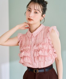 シフォン とろみ」に該当するレディースのシャツ/ブラウス（ピンク