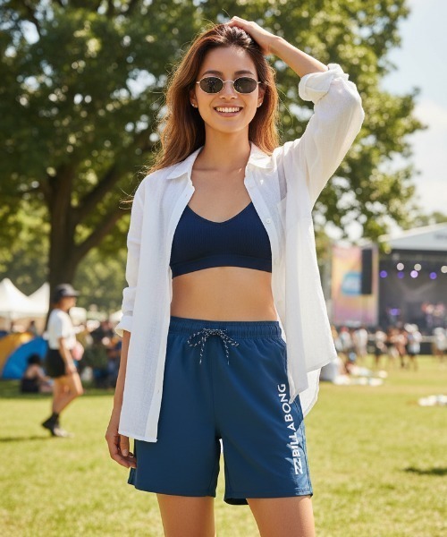 BILLABONG（ビラボン）の「【BILLABONG/ビラボン】26SSLONG BOARDSHORTS/UVカット水陸両用ウエストゴムサーフトランクス・ボードショーツ(水着)（水着・レディース・ブラック/ブラック系その他・X-LARGE/LARGE/MEDIUM）」の2枚目の写真