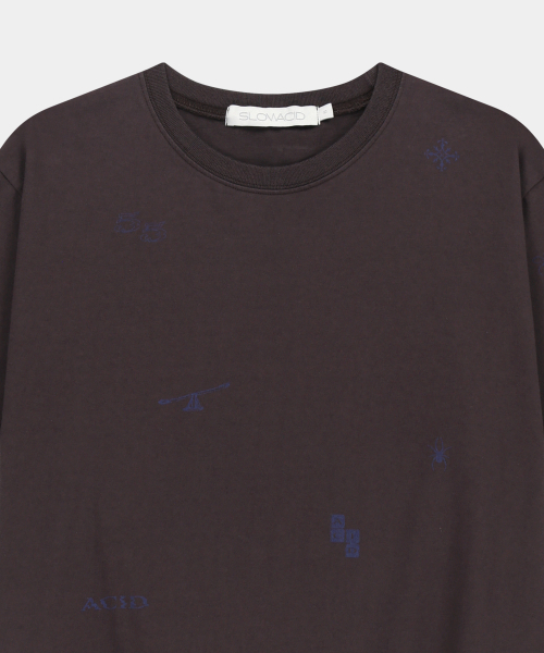 SLOWACID（スローアシッド）の「ウォッシュドスタンプ半袖Tシャツ[ダークパープル]（Tシャツ/カットソー・レディース・その他・SMALL/MEDIUM/LARGE/X-LARGE）」の7枚目の写真