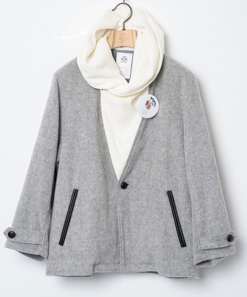 STOF(ストフ)の「Anarchy Shawl Short Coat(その他アウター・メンズ・ブラック/グレー・M/S)」の22枚目の写真