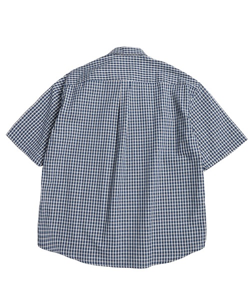 Naive magic(ナイーブマジック)の「Naive Magic (ナイーブマジック) シャツ 半袖 シアサッカー生地 チェック柄 ルーズシルエット NM25SU06 ユニセックス(シャツ/ブラウス・メンズ・ブラウン/ホワイト/ブラック/ブルー・L/M/LL)」の14枚目の写真