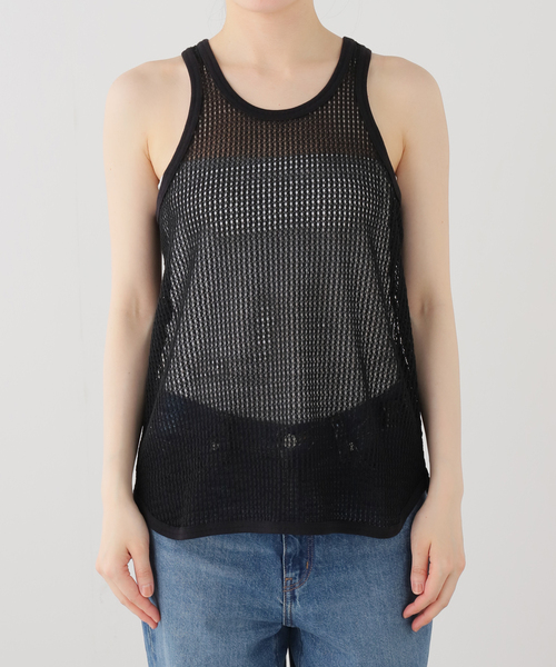 JOURNAL STANDARD(ジャーナルスタンダード)の「メッシュ タンクトップ(Tシャツ/カットソー・レディース・ホワイト×ホワイト/ブラック・FREE)」の8枚目の写真