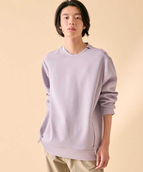 AIGLE（エーグル）の「【UPF50+ SolarPack】ひんやり気持ち良い 接触冷感 UVカット オーバーサイズクルーネックテック スウェット（スウェット・メンズ・ブラック/パープル/サンドベージュ・L/M/S/XL）」の5枚目の写真