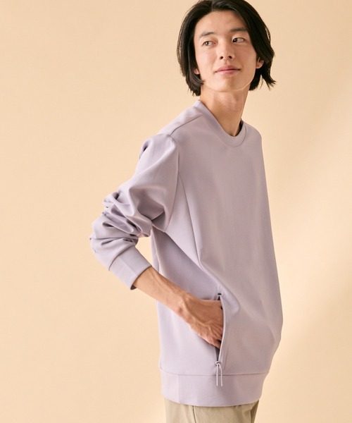 AIGLE（エーグル）の「【UPF50+ SolarPack】ひんやり気持ち良い 接触冷感 UVカット オーバーサイズクルーネックテック スウェット（スウェット・メンズ・ブラック/パープル/サンドベージュ・L/M/S/XL）」の4枚目の写真