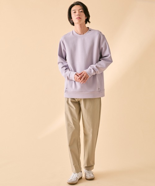 AIGLE（エーグル）の「【UPF50+ SolarPack】ひんやり気持ち良い 接触冷感 UVカット オーバーサイズクルーネックテック スウェット（スウェット・メンズ・ブラック/パープル/サンドベージュ・L/M/S/XL）」の7枚目の写真