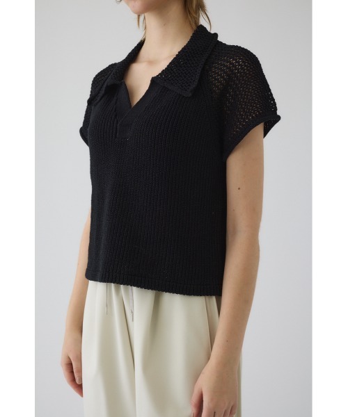 RIM.ARK(リムアーク)の「Linen mix open collar tops リネン ミックス オープン カラー トップス(ニット/セーター・レディース・ブラック/ライトベージュ/ダークブルー・FREE)」の12枚目の写真