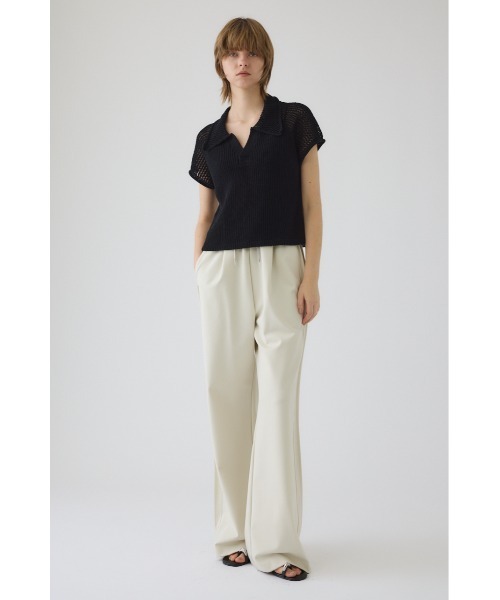 RIM.ARK(リムアーク)の「Linen mix open collar tops リネン ミックス オープン カラー トップス(ニット/セーター・レディース・ブラック/ライトベージュ/ダークブルー・FREE)」の4枚目の写真