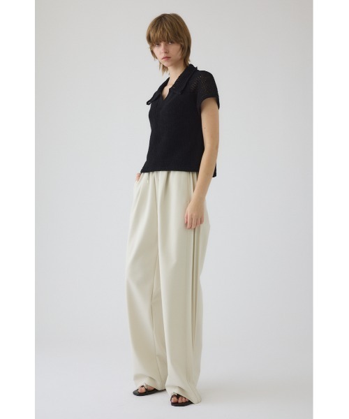 RIM.ARK(リムアーク)の「Linen mix open collar tops リネン ミックス オープン カラー トップス(ニット/セーター・レディース・ブラック/ライトベージュ/ダークブルー・FREE)」の5枚目の写真