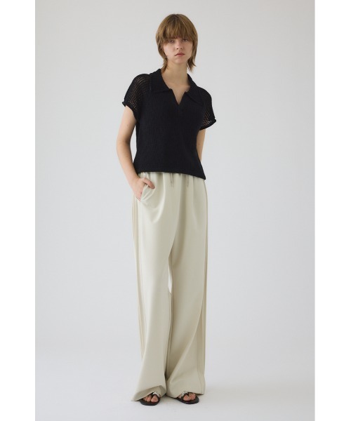 RIM.ARK(リムアーク)の「Linen mix open collar tops リネン ミックス オープン カラー トップス(ニット/セーター・レディース・ブラック/ライトベージュ/ダークブルー・FREE)」の6枚目の写真