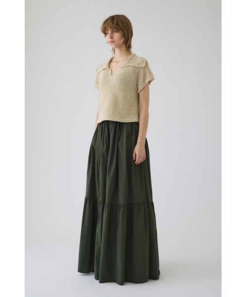 RIM.ARK(リムアーク)の「Linen mix open collar tops リネン ミックス オープン カラー トップス(ニット/セーター・レディース・ブラック/ライトベージュ/ダークブルー・FREE)」の14枚目の写真