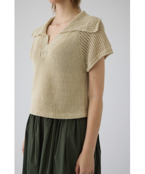 RIM.ARK(リムアーク)の「Linen mix open collar tops リネン ミックス オープン カラー トップス(ニット/セーター・レディース・ブラック/ライトベージュ/ダークブルー・FREE)」の22枚目の写真
