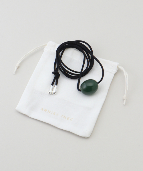 ANNIKA INEZ(アニカイネズ)の「【ANNIKA INEZ/ アニカ イネズ】 Small Stone Ellipse Necklace(ネックレス・レディース・グリーン・FREE)」の3枚目の写真