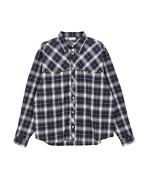 AMENDER（アメンダー）の「WESTERN PIERCING CHECK SHIRT (navy)（シャツ/ブラウス）」
