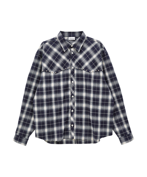 AMENDER(アメンダー)の「WESTERN PIERCING CHECK SHIRT (navy)(シャツ/ブラウス・レディース・その他・FREE)」の1枚目の写真