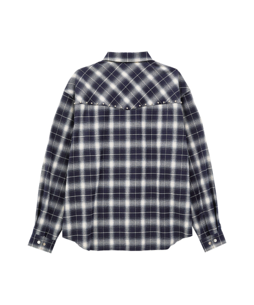 AMENDER(アメンダー)の「WESTERN PIERCING CHECK SHIRT (navy)(シャツ/ブラウス・レディース・その他・FREE)」の2枚目の写真