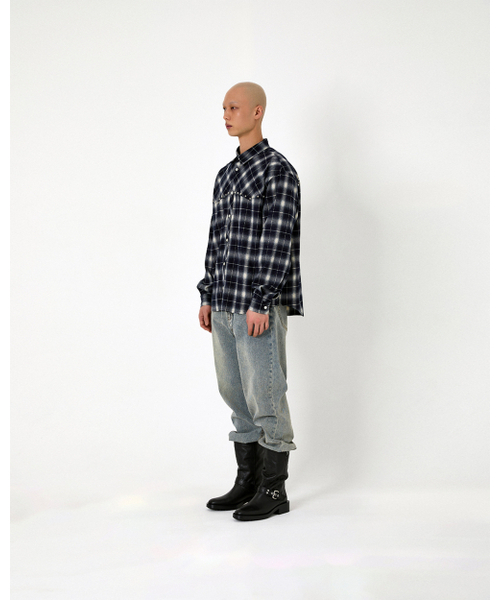 AMENDER(アメンダー)の「WESTERN PIERCING CHECK SHIRT (navy)(シャツ/ブラウス・レディース・その他・FREE)」の3枚目の写真