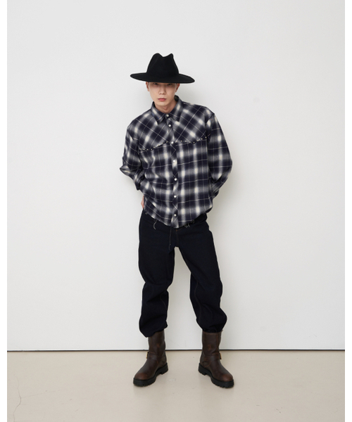 AMENDER(アメンダー)の「WESTERN PIERCING CHECK SHIRT (navy)(シャツ/ブラウス・レディース・その他・FREE)」の5枚目の写真
