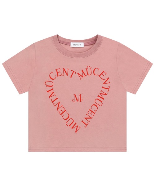 MUCENT(ムセント)の「A'GEM/9 × .kom 『MUCENT/ムセント』 HEART LETTERING HALF TEE/ハートレタリング半袖Tシャツ(Tシャツ/カットソー・レディース・ピンク/ブラック×ホワイト/ライトブルー/ブラック×レッド・S)」の12枚目の写真