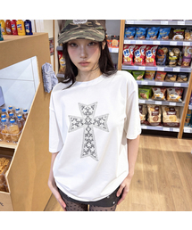 [ユニセックス]ドットクロス_Fレース半袖Tシャツ_2カラー