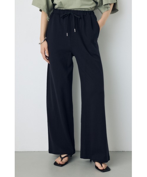 AZUL by moussy(アズールバイマウジー)の「【サイズ,身長別画像あり】カットワイドパンツ(スラックス・レディース・ブラック/オフホワイト/杢グレー/ライトカーキ・SMALL/MEDIUM)」の2枚目の写真