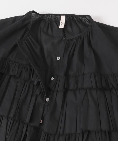 URBAN RESEARCH DOORS（アーバンリサーチドアーズ）の「Cotton Frill Blouse（シャツ/ブラウス・レディース・ブラック・FREE）」の6枚目の写真
