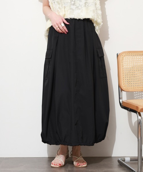 EGLANTINE(エグランティーヌ)の「EGLANTINE バルーンカーゴスカート(スカート・レディース・カーキ/ブラック・38)」の21枚目の写真