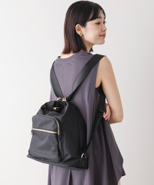 Bou Jeloud（ブージュルード）の「ナイロン２ＷＡＹバッグ（ショルダーバッグ・レディース・グレイッシュベージュ/ブラック・ONESIZE）」の5枚目の写真